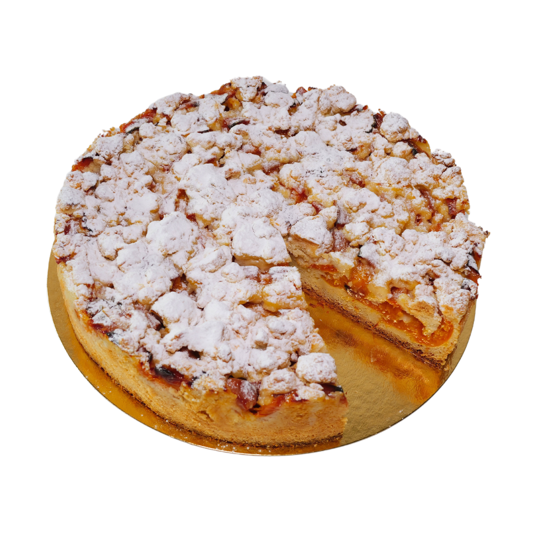 Aprikosen-Streusel Kuchen Anschnitt